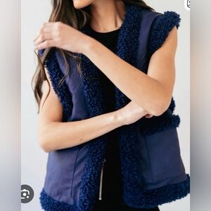 WeWoreWhat Cobalt Blue Teddy Vest – Size M – NWT